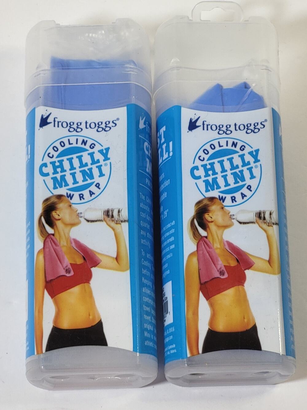 2 Packs of Blue Chilly Mini Cooling Wrap By Frogg Toggs 3"x29" Cloth NIP